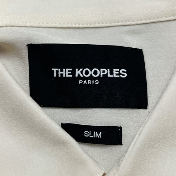 The Kooples white button down Silk Shirt NWOT Slim Long Sleeve Size Large - Picture 6 of 13